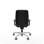 PIQUERAS Y CRESPO Silla de oficina Alares, Sincro/Traslack, Tela Negra, Base Blanca