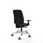 PIQUERAS Y CRESPO Silla de oficina Alares, Sincro/Traslack, Tela Negra, Base Blanca