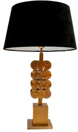 DKD Home Decor Lámpara de Sobremesa de Acero Patinado Mate Dorado y Negro