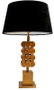 DKD Home Decor Lámpara de Sobremesa de Acero Patinado Mate Dorado y Negro