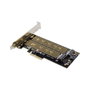 MicroConnect Adaptador PCIe x4 M.2 Key B+M para SSD NVMe y SATA, para tamaños 2230/2242/2260/2280/22110, compatible con PCIe 3.0 y SATA 3.0