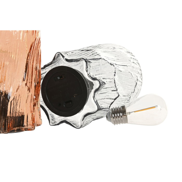 DKD Home Decor Decoración Luminosa de Cristal Abstracto Gris y Ámbar DKD Home Decor Decoración Luminosa de Cristal Abstracto Gris y Ámbar