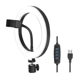 LogiLink Smartphone-Ringlicht de 20 cm con cable de 1.8 m