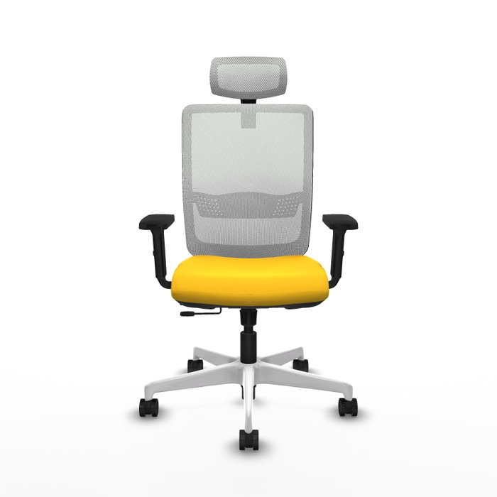 PIQUERAS Y CRESPO Silla de oficina Haches con mecanismo Sincro/Traslack, Amarillo y Blanco PIQUERAS Y CRESPO Silla de oficina Haches con mecanismo Sincro/Traslack, Amarillo y Blanco