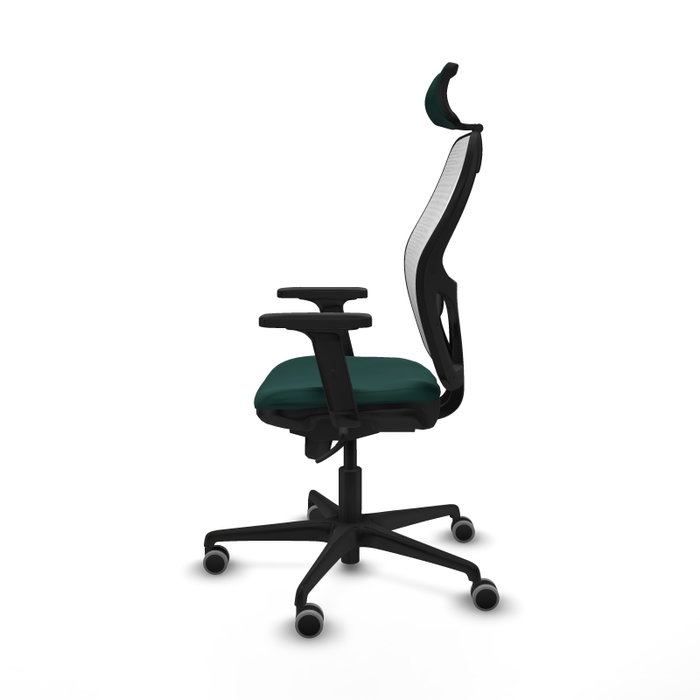 PIQUERAS Y CRESPO Silla de oficina Jorquera con mecanismo Sincro, Verde botella y Blanco
