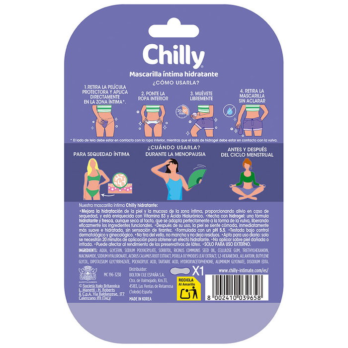 Chilly Mascarilla Íntima Hidratante de Lì 1 u - Hidrogel Wearable para Sequedad Vulvovaginal