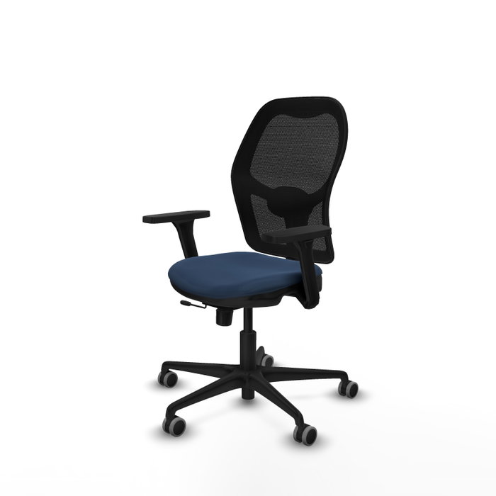 PIQUERAS Y CRESPO Silla de oficina Jorquera con mecanismo Sincro/Traslack Azul marino y Negro