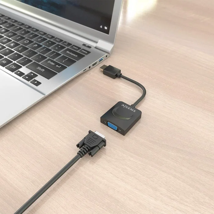 AISENS A122-0947 Adaptador HDMI a VGA (D-Sub) Macho-Hembra, 15 cm, Resolución 1080p/1600x1200, Plug and Play, HDCP 1.2
