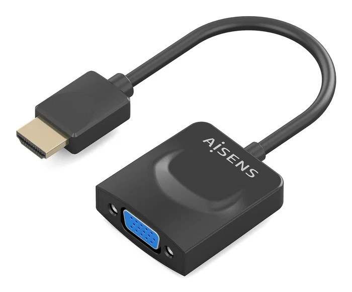 AISENS A122-0947 Adaptador HDMI a VGA (D-Sub) Macho-Hembra, 15 cm, Resolución 1080p/1600x1200, Plug and Play, HDCP 1.2