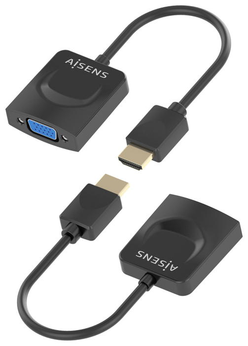 Aisens Conversor HDMI a SVGA, HDMI Macho a SVGA Hembra, Negro, 15cm