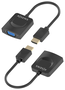 Aisens Conversor HDMI a SVGA, HDMI Macho a SVGA Hembra, Negro, 15cm