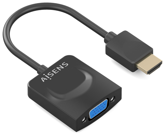 Aisens Conversor HDMI a SVGA, HDMI Macho a SVGA Hembra, Negro, 15cm
