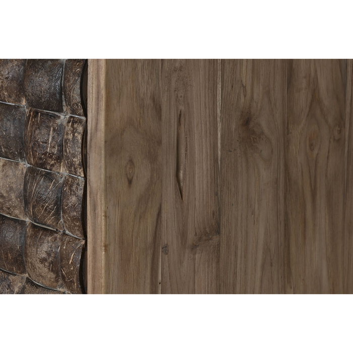DKD Home Decor Armario de Teca Reciclada y Coco con 2 Puertas