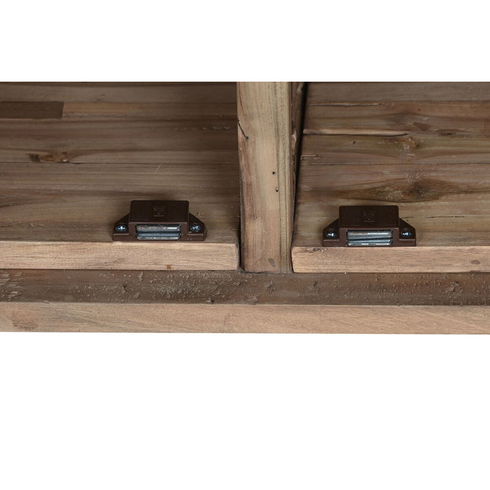 DKD Home Decor Armario de Teca Reciclada y Coco con 2 Puertas