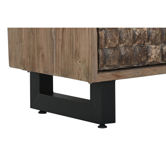 DKD Home Decor Armario de Teca Reciclada y Coco con 2 Puertas