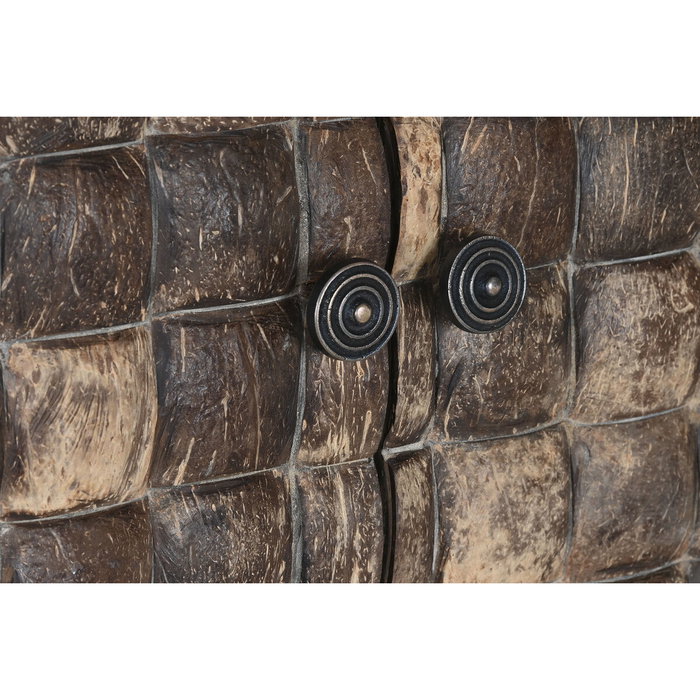 DKD Home Decor Armario de Teca Reciclada y Coco con 2 Puertas