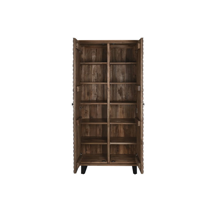 DKD Home Decor Armario de Teca Reciclada y Coco con 2 Puertas