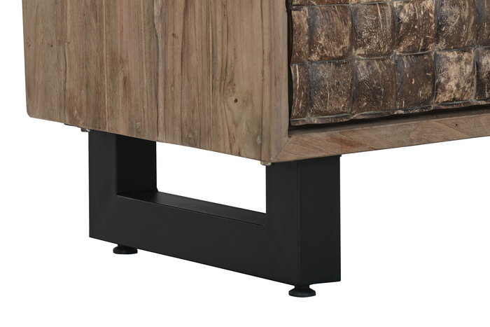 DKD Home Decor Armario Cocoshell 24 de Teca reciclada y Coco con 2 puertas, 80 x 40 x 200 cm