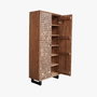 DKD Home Decor Armario Cocoshell 24 de Teca reciclada y Coco con 2 puertas, 80 x 40 x 200 cm