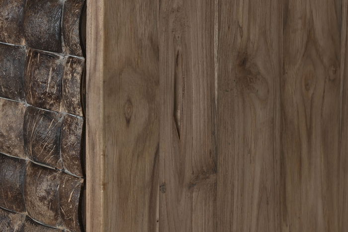 DKD Home Decor Armario Cocoshell 24 de Teca reciclada y Coco con 2 puertas, 80 x 40 x 200 cm