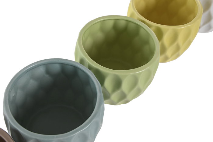 DKD Home Decor Maceta Amarillo Rosa Dolomita 12 x 10 x 12 cm (6 Unidades)