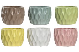 DKD Home Decor Maceta Amarillo Rosa Dolomita 12 x 10 x 12 cm (6 Unidades)