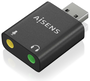 Aisens Conversor USB-A a Audio 48KHz con 2x Jack 3.5mm Negro