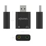 Aisens A106-0768 Conversor USB-A a Audio con 2x Jack 3.5 mm