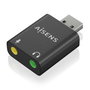Aisens Conversor USB-A a Audio 48KHz con 2x Jack 3.5mm Negro