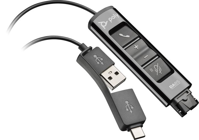 Poly Adaptador DA85 USB a QD Negro TAA