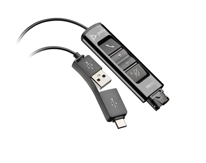 HP Poly Adaptador DA85 TAA USB a QD Negro HP Poly Adaptador DA85 TAA USB a QD Negro