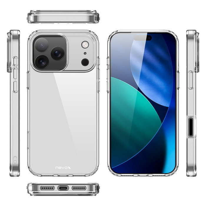 Nevox StyleShell Flex para iPhone 17 Pro Max, transparente