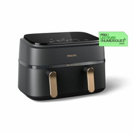 Philips Airfryer NA352/00 Series 3000 con cesta dual de 9L, negro y cobre