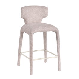 DKD Home Decor Taburete Urban Beige con Estructura de Metal y Poliéster 53 x 91.5 x 49 cm - Pack de 2 Unidades