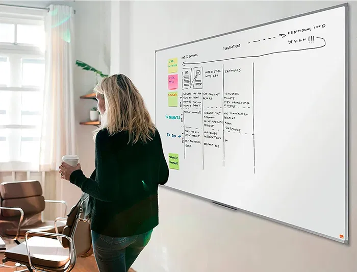 Pizarra blanca Nobo Premium Plus Melamina 2400x1200 mm