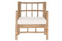 DKD Home Decor Sillón Exterior Terraza Jardín Ratán Bambú Marrón Crudo 70 x 80 x 70 cm, Cojín Desenfundable