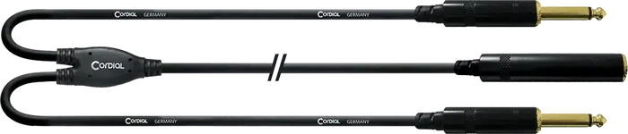 Cordial Cable Y Jack Mono Hembra/2 Jacks Mono Macho 30 Cm (Set de 5) (Set de 5)
