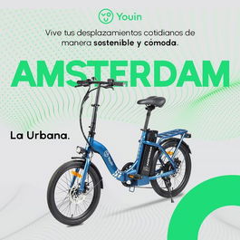 Bicicleta Eléctrica Youin BK1003 AMSTERDAM Azul 250 W 20"