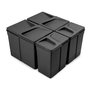 Emuca Kit de contenedores de reciclaje Recycle, 2x15L y 2x7L, Negro
