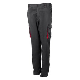 VELILLA Pantalón Multibolsillo Stretch Bicolor Negro + Rojo Talla 38