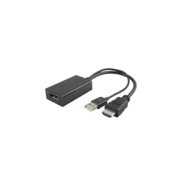 Adaptador HDMI 1.4 a DisplayPort 1.2 USB-C para PC/Mac, Resolución 4K, Negro