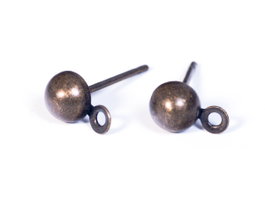 Innspiro Pendiente metálico calota grande dorado envejecido 5,0x14,7mm