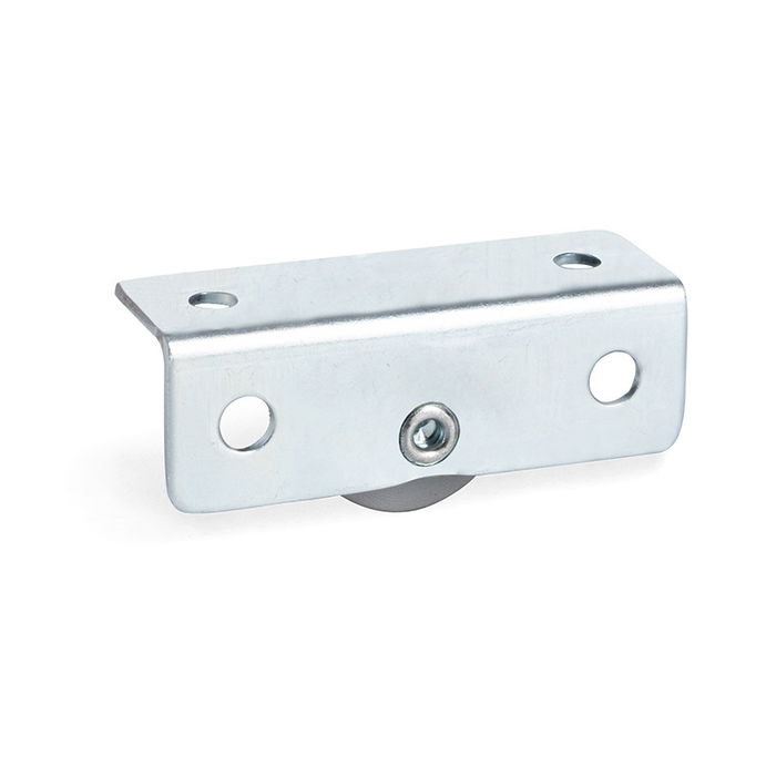 Q&Q Rueda Fija Noria Aro De Goma Ø25 H28 P/Nido Soporte Acero Zincado Aro Goma Gris