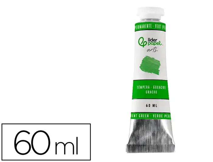 Liderpapel Tempera gouache tubo de aluminio de 60 ml color verde permanente Liderpapel Tempera gouache tubo de aluminio de 60 ml color verde permanente