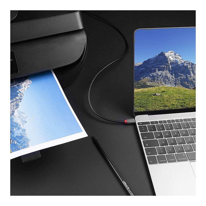 LINDY 36941 Cable USB 2.0 Tipo C a USB B Macho, 1m, Anthra Line, Negro