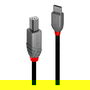 LINDY 36941 Cable USB 2.0 Tipo C a USB B Macho, 1m, Anthra Line, Negro