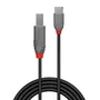Lindy 36941 Cable USB 2.0 Tipo C a USB B de 1 Metro, 480 Mbps, Color Negro