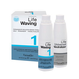 Farmavita LIFE WAVING "1" Permanente Ondulante con Cisteamina para Cabello Delicado y Tratado, 2x110ml