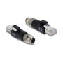 DeLOCK 90833 Adaptador M12 X-codificado 8 pin a RJ45 Negro