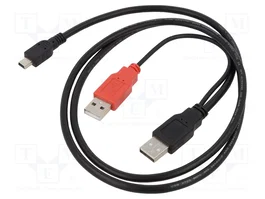 DeLOCK Cable 2x USB 2.0-A macho a Mini-USB de 5 pines, 1 m, Negro